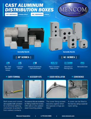 MENCOM AP & AC DISTRIBUTION BOXES USER GUIDE AP & AC SERIES: CAST ALUMINUM DISTRIBUTION BOXES